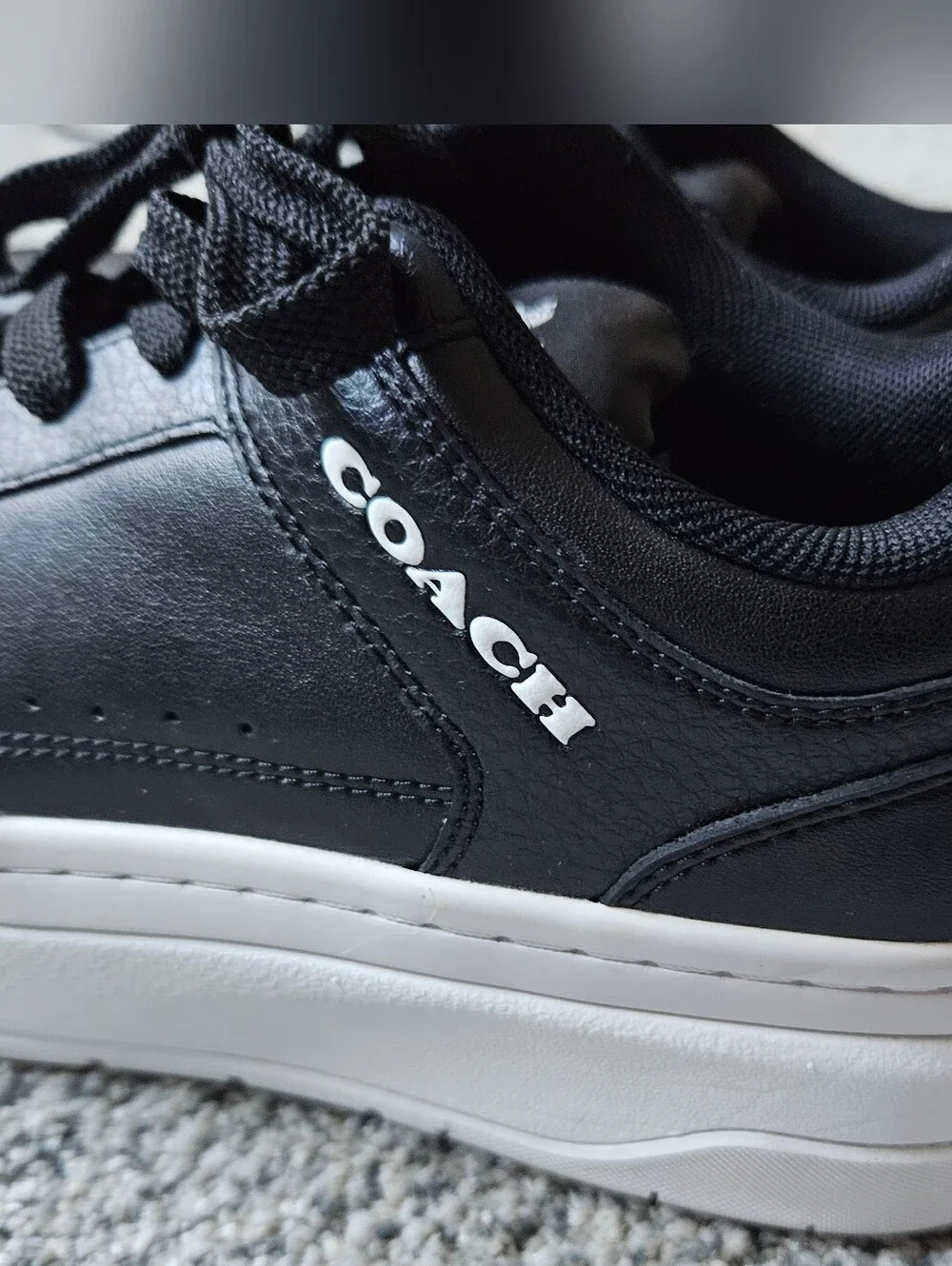 Coach Black and White Platform Sneakers Size 8